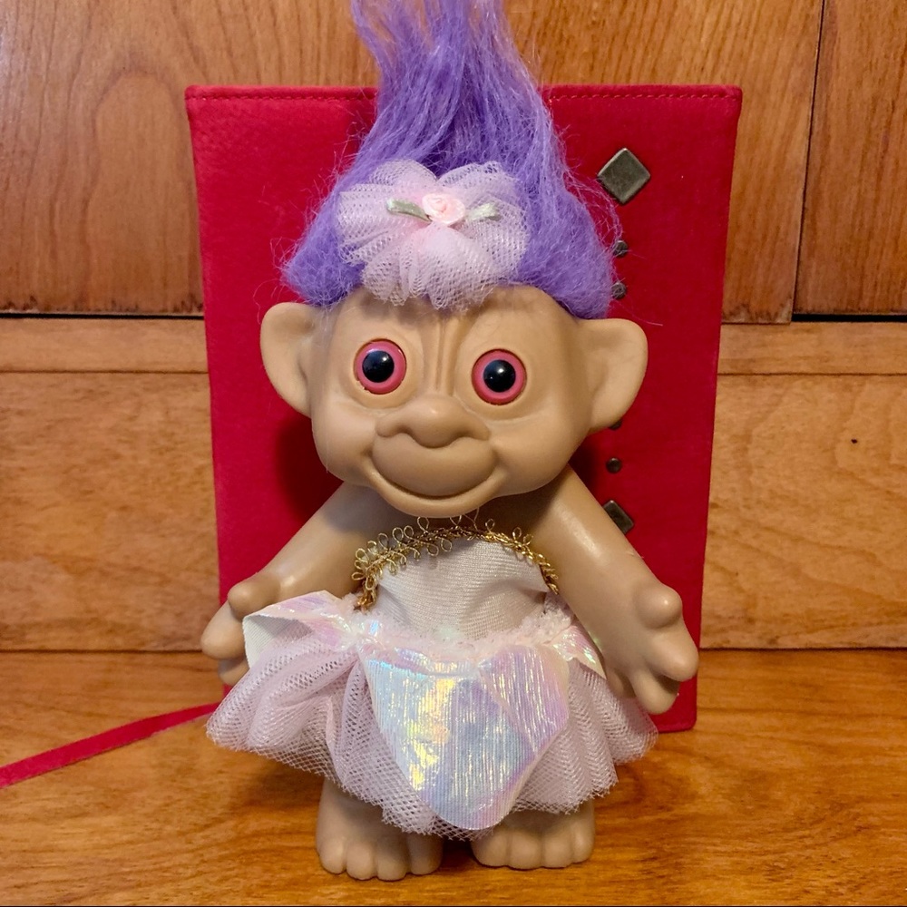 Vintage Ballerina Troll with Purple Hair